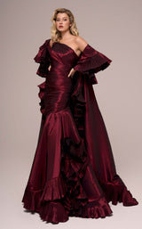 3 of 4 MNM Couture F02893 Burgundy