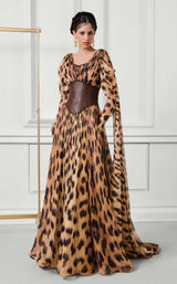 1 of 5 MNM Couture F02921 Tiger Print