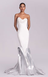 1 of 6 MNM Couture G1819 White/Dark Silver