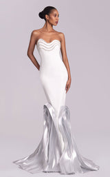 2 of 6 MNM Couture G1819 White/Dark Silver