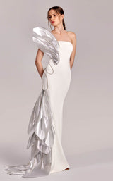 3 of 7 MNM Couture G1824 Off White Silver