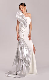 4 of 7 MNM Couture G1824 Off White Silver