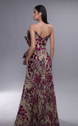 4 of 4 MNM Couture K4078 Beige/Fuchsia