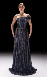 1 of 4 MNM Couture K4240 Navy Blue