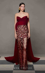 2 of 8 MNM Couture N0625 Burgundy