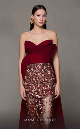 3 of 8 MNM Couture N0625 Burgundy