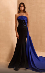 1 of 4 MNM Couture V07378 Black/Royal