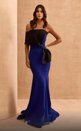 1 of 4 MNM Couture V07391 Royal Blue Black