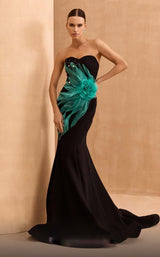 1 of 4 MNM Couture V07399 Black/Aqua