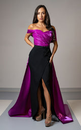2 of 8 MNM Couture V07441 Black/Purple