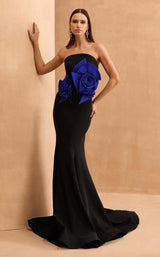 1 of 13 MNM Couture V07456 Black/Royal