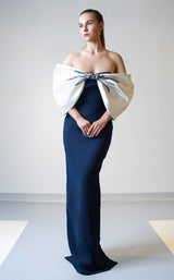 1 of 4 MNM Couture V07508 Navy/White