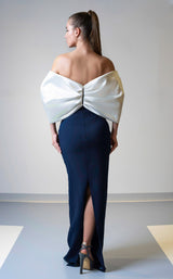 4 of 4 MNM Couture V07508 Navy/White