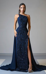 1 of 4 MNM Couture V07539 Navy Blue