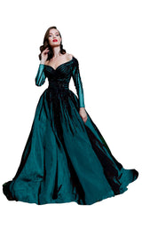 2 of 12 MNM Couture 2490 Teal-Black