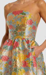 2 of 3 Mac Duggal 11825 Turquoise Multi