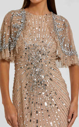 2 of 3 Mac Duggal 23044 Nude/Silver