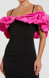 2 of 3 Mac Duggal 27669 Black/Hot Pink