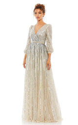 5 of 18 Mac Duggal 5509 Silver/Nude