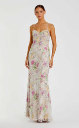 1 of 3 Mac Duggal 68891 Ivory Multi