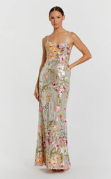 4 of 6 Mac Duggal 68896 Silver Multi