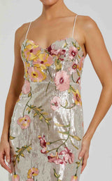 5 of 6 Mac Duggal 68896 Silver Multi