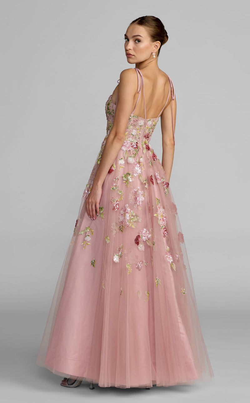 formal mac duggal dresses - Pink Floral Embellished Tulle Ball Gown BACKLESS-DRESS this dress ensures youll Ellianna Floral Maxi Dress Style:EE0164ADN