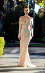 1 of 2 Modessa Couture M19010 Nude