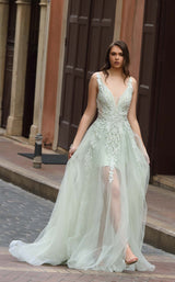 1 of 2 Modessa Couture M19021 Green