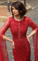 6 of 7 Modessa Couture M19023 Wine-Red