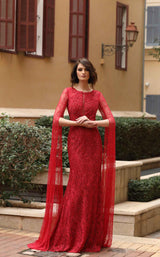 3 of 7 Modessa Couture M19023 Wine-Red