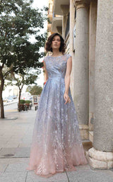 1 of 2 Modessa Couture M19073 Blue/Pink