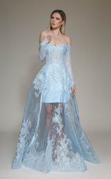 1 of 4 Modessa Couture M19085 Blue