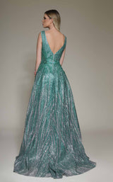 2 of 2 Modessa Couture M19092 Green-Silver