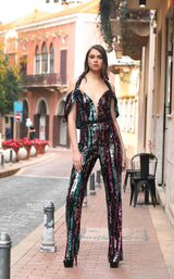 1 of 2 Modessa Couture M19109 Multi-Color