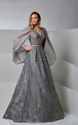 1 of 6 Modessa Couture M20208 Metallic-Anthracite