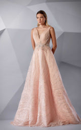 2 of 4 Modessa Couture M20211 Coral-Cloud