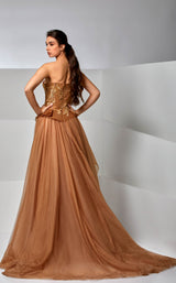 3 of 4 Modessa Couture M20226 Tobacco Brown
