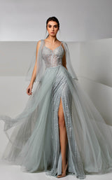 1 of 4 Modessa Couture M20231 Frosty-Green