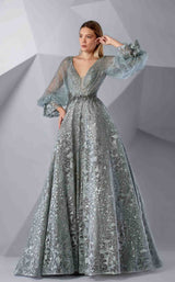 1 of 4 Modessa Couture M20237 Frosty-Green