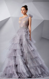 1 of 2 Modessa Couture M20240 Minimal Grey