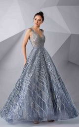 1 of 4 Modessa Couture M20246 Dusty Blue