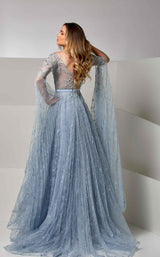 3 of 4 Modessa Couture M20252 Blue-Fog