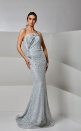 2 of 4 Modessa Couture M20273 Blue