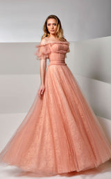 1 of 4 Modessa Couture M20283 Coral/Pink