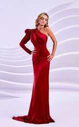 2 of 4 modessa-couture-m20307 Wine-Red