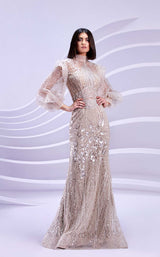 1 of 4 Modessa Couture M20313 Khaki