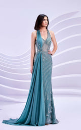 2 of 4 Modessa Couture M20317 Frosty-Green