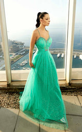 2 of 3 Modessa Couture M20323 Ocean-Green
