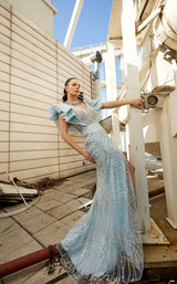 7 of 7 Modessa Couture M20328 Sky-Blue